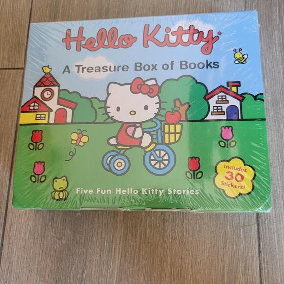 Hello Kitty A Treasure Box of Books Five Fun Stories 30 Stickers Gift Set Kids - Picture 1 of 9